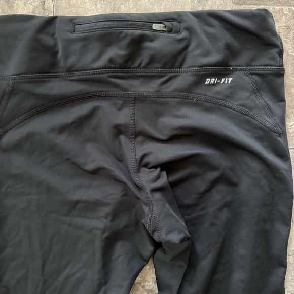 Nike Women’s Running Tights Size Small Zipper Ankle Black Interior Drawstring - Picture 5 of 5